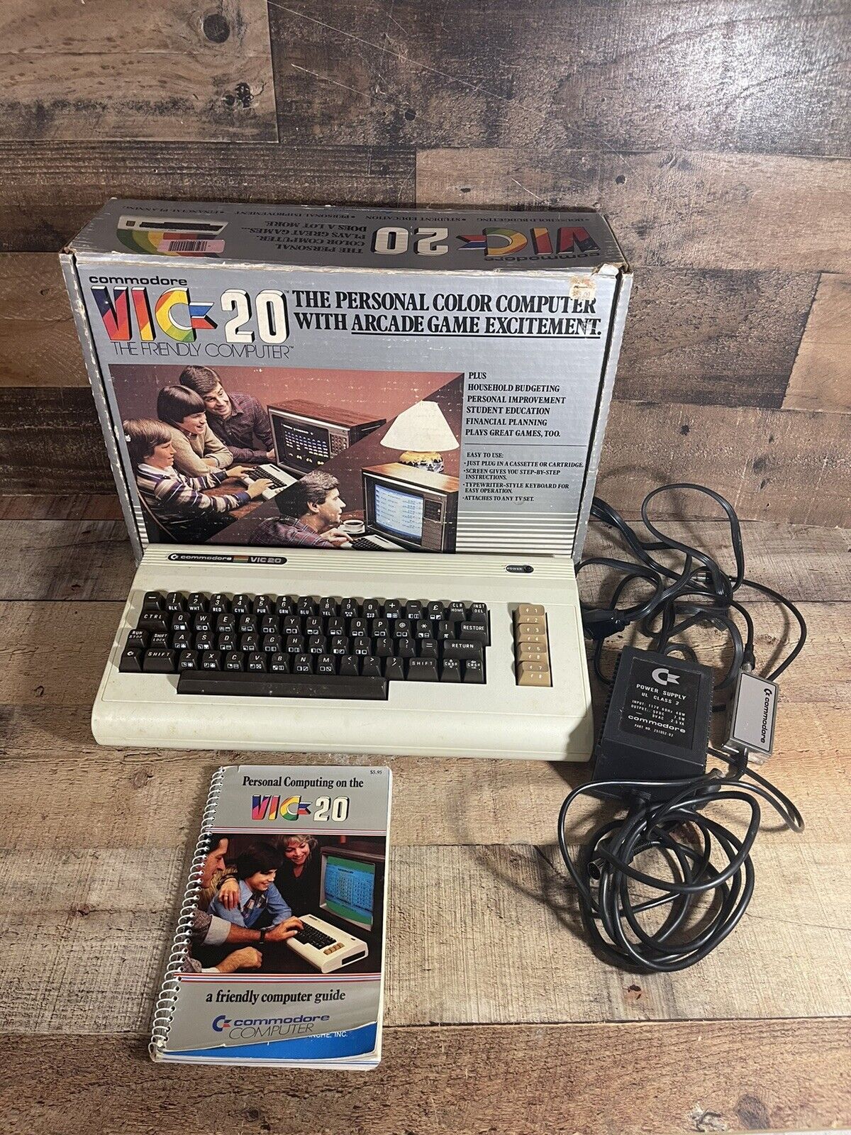 Commodore Vic 20 Vintage Computer w/power Supply and Video Cable in original box