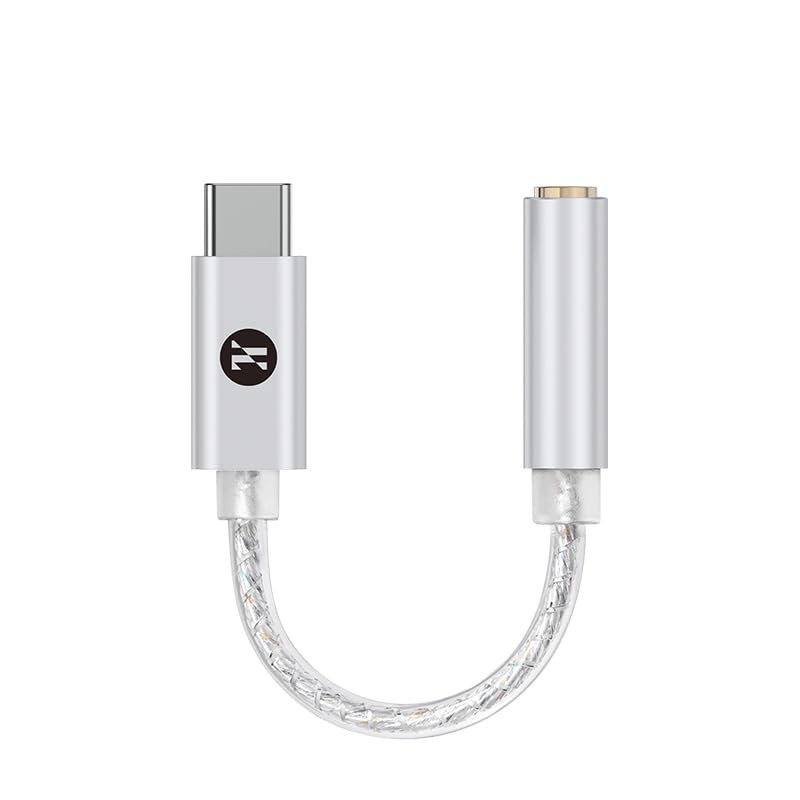 Girftu JCALLY JM12 Type C USB C to 3.5mm DAC Chip KT02H20 Dongle Silver 