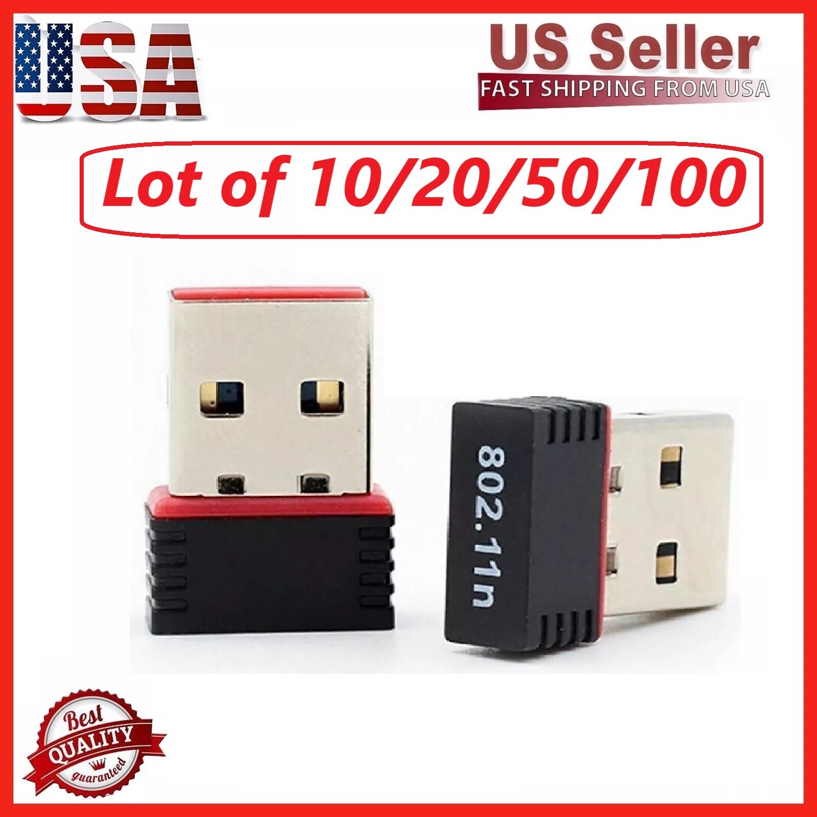 LOT x Realtek RTL8188 USB WiFi 802.11B/G/N Adapter Mini Wireless Network Dongle