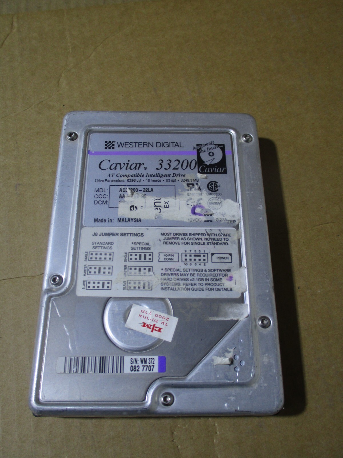 Western Digital AC33200-32LA Caviar 33200 3.2GB 3.5'' Hard Drive IDE Disk