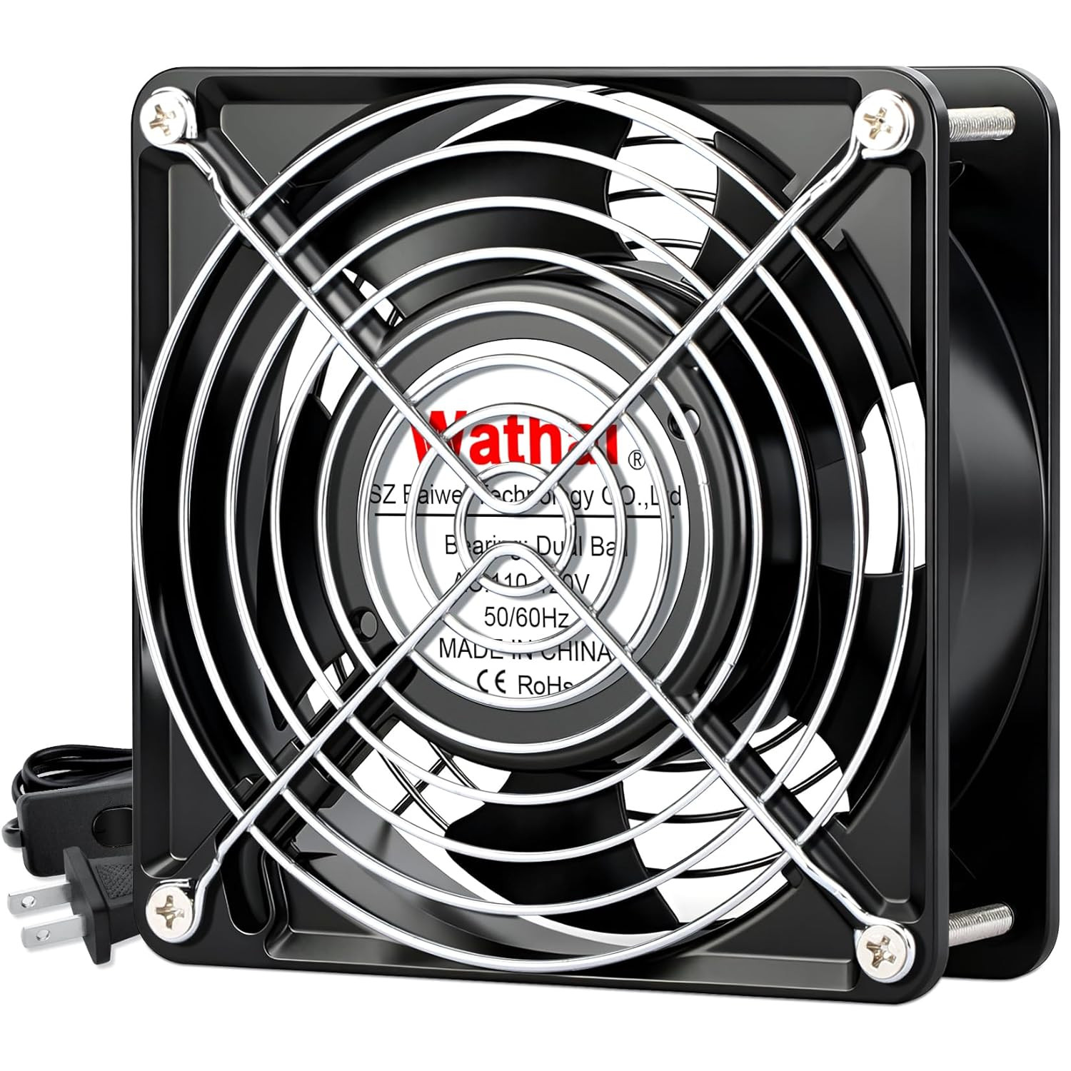 AC 12038 120Mm X 38Mm 110V 120V Dual Ball Metal Cooling Axial Fan High Airflow