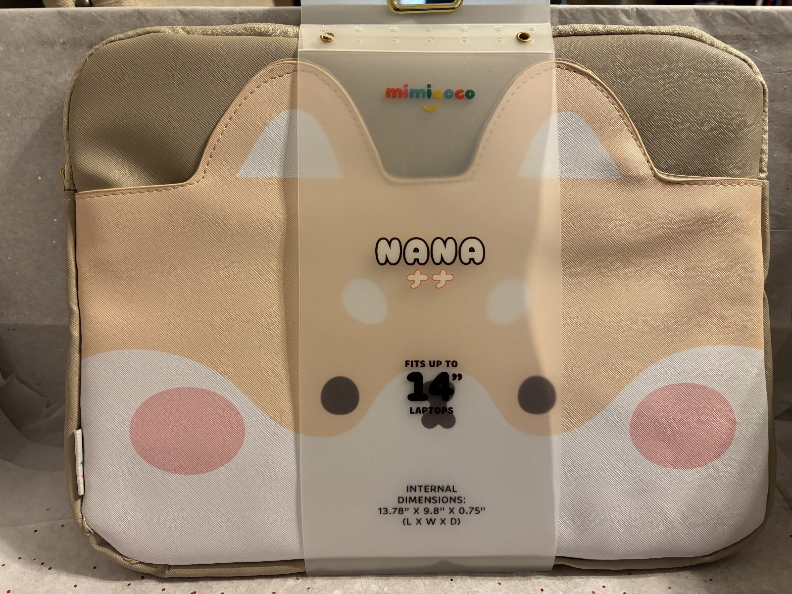 Mimicoco Shiba Character Pocket Laptop Sleeve, 14"