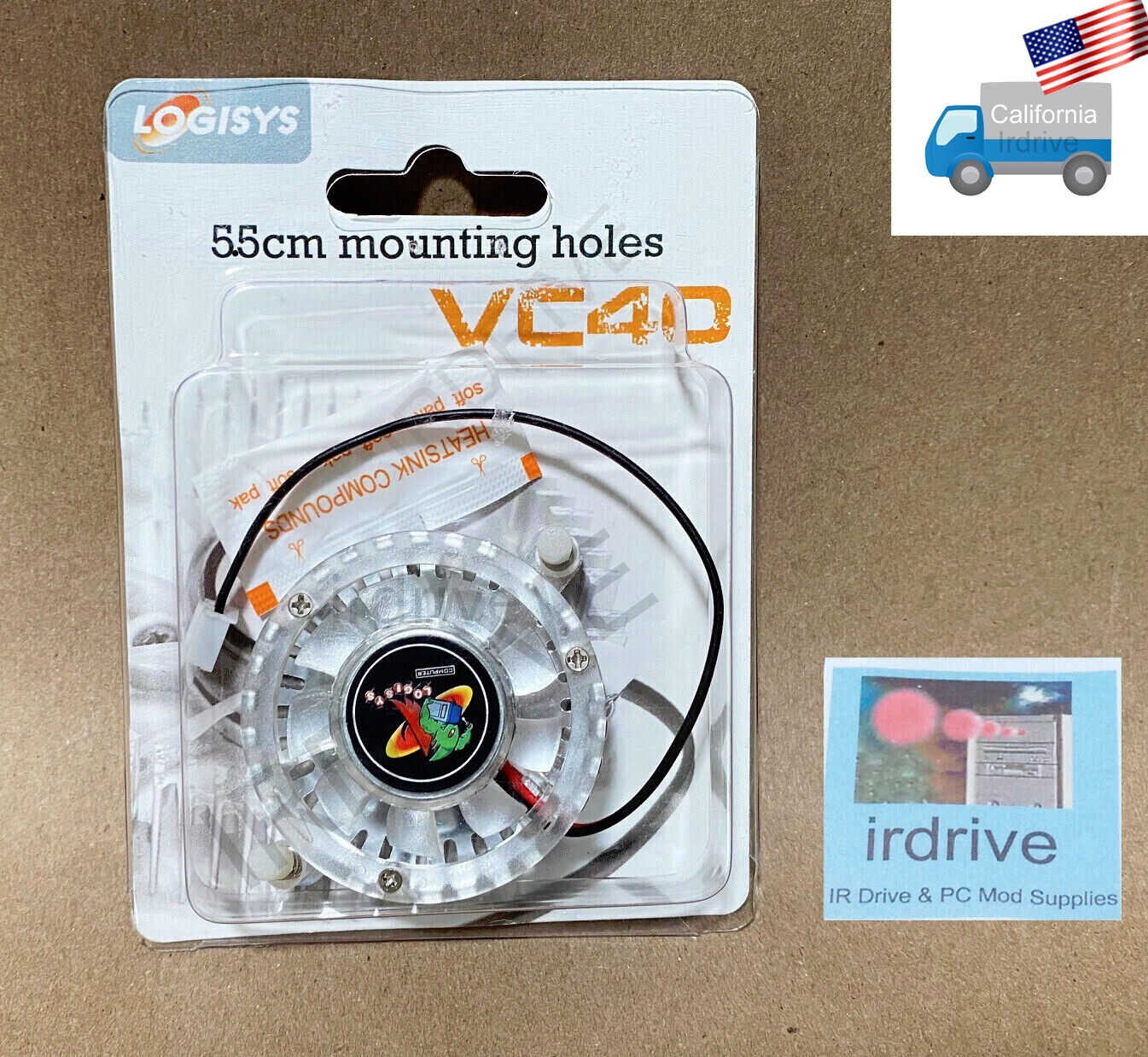 Logisys VC40 40mm 2pin VGA Card Cooler fan for NIVDIA Geforce4 MX400 FX 8400GS