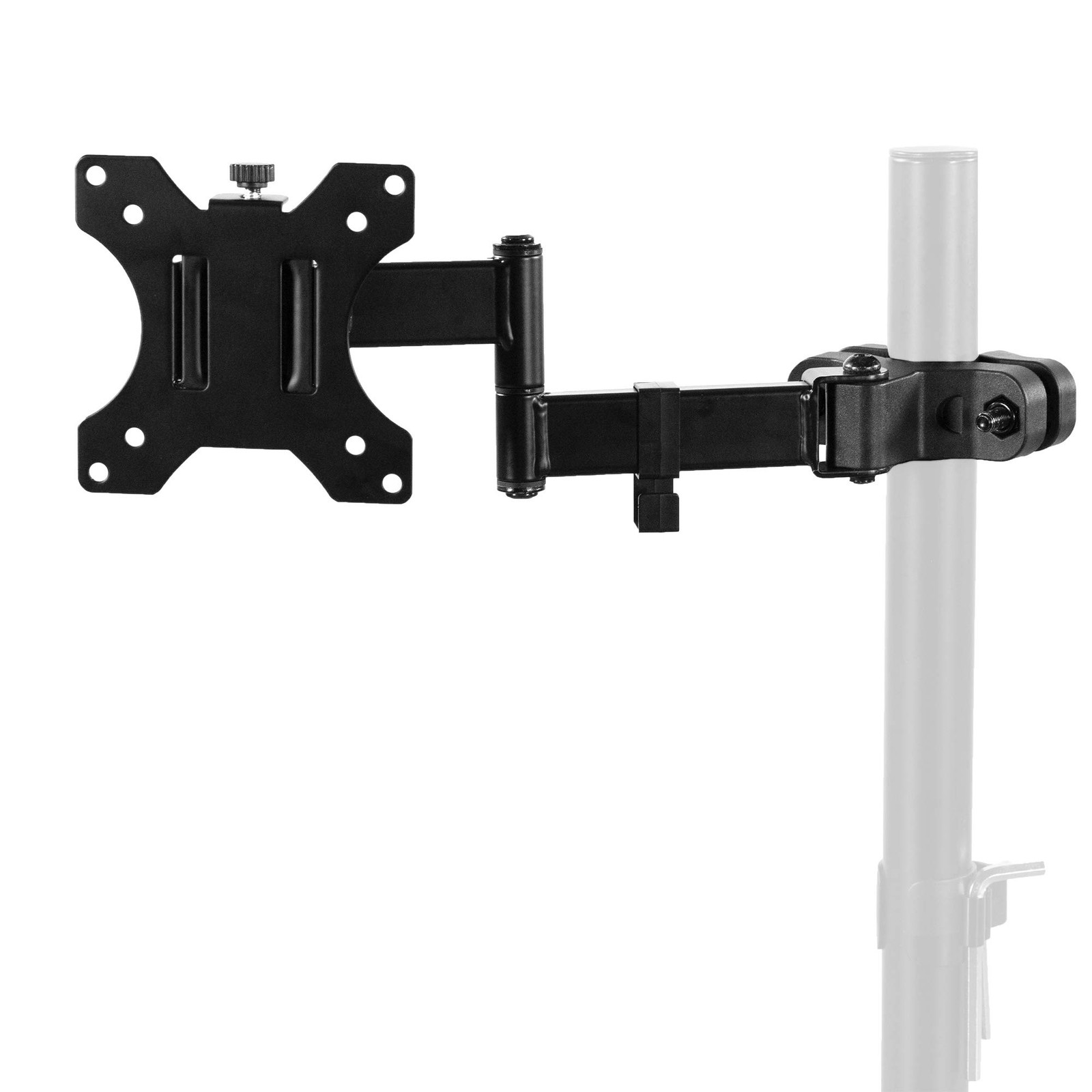 VIVO Steel Universal Full Motion Pole Mount Monitor Extended Arm Clamp, Black 