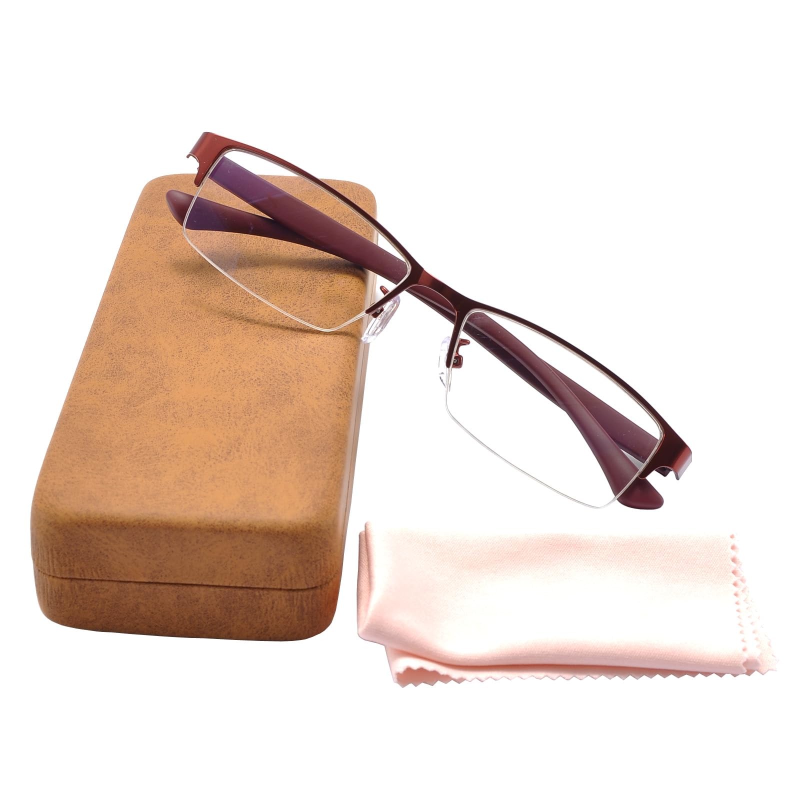 Computer Blue Light Blocking Glasses Women Gaming Lightweight Metal Half Frame