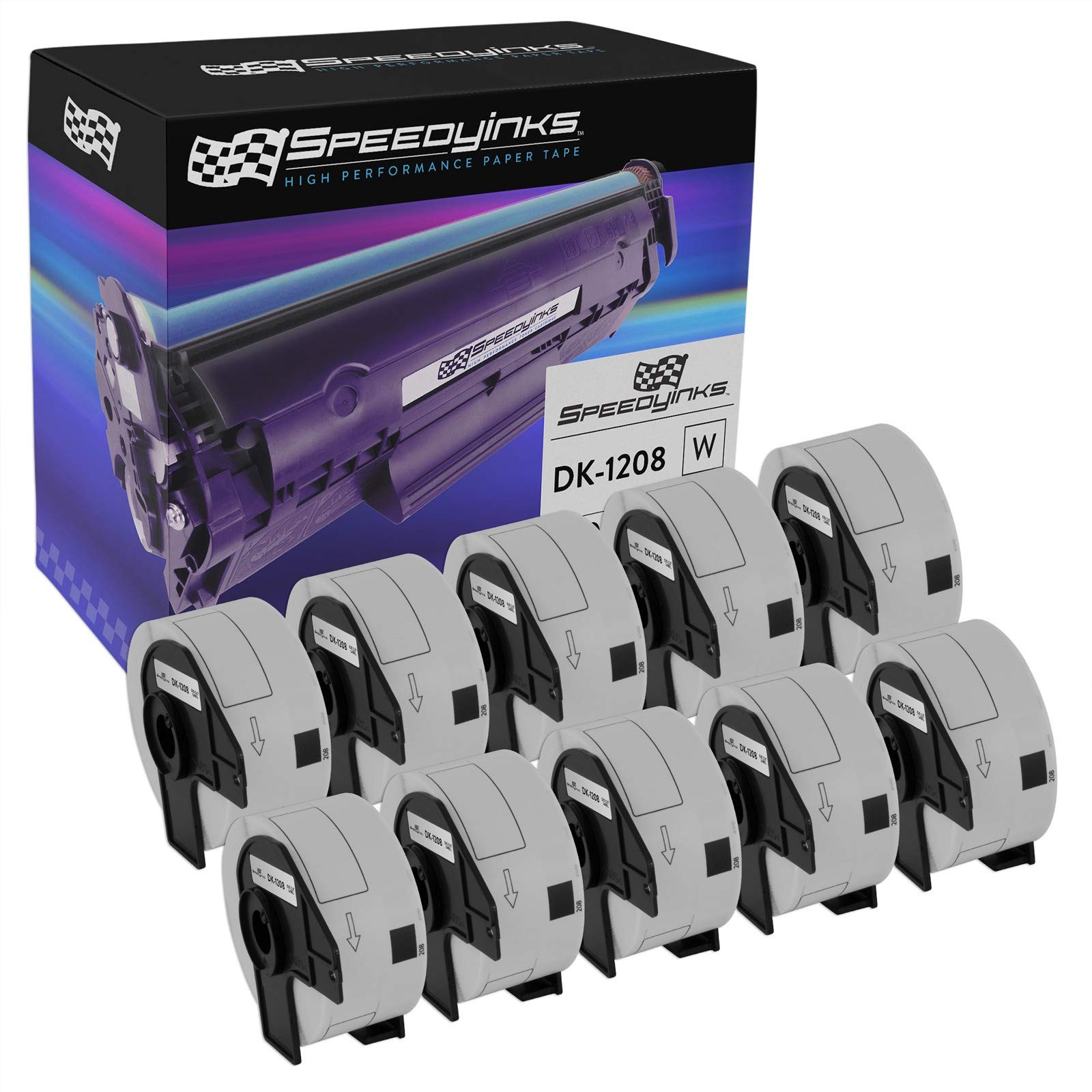 10PK Compatible DK-1208 Address Labels - 1.4 in x 3.5 in (38 mm x 90.3 mm)