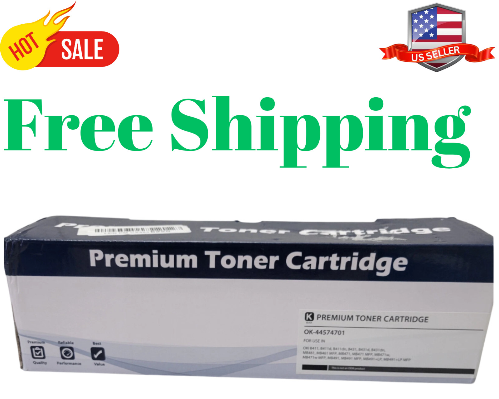 Compatible Black Toner Cartridge for Okidata B411d B411dn B431d B431dn 44574701