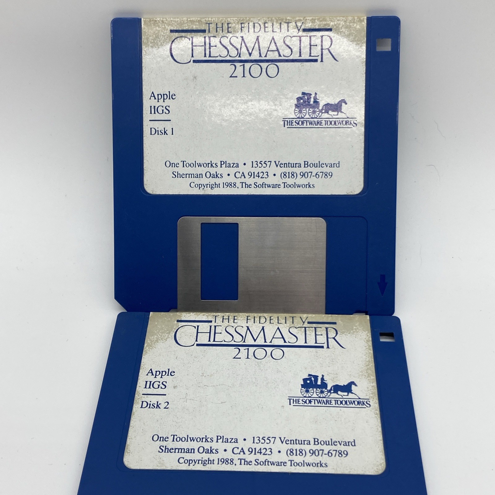 1988 Chess master 2100 Apple IIGS Disk 1 & 2 Vintage Floppy Disk 