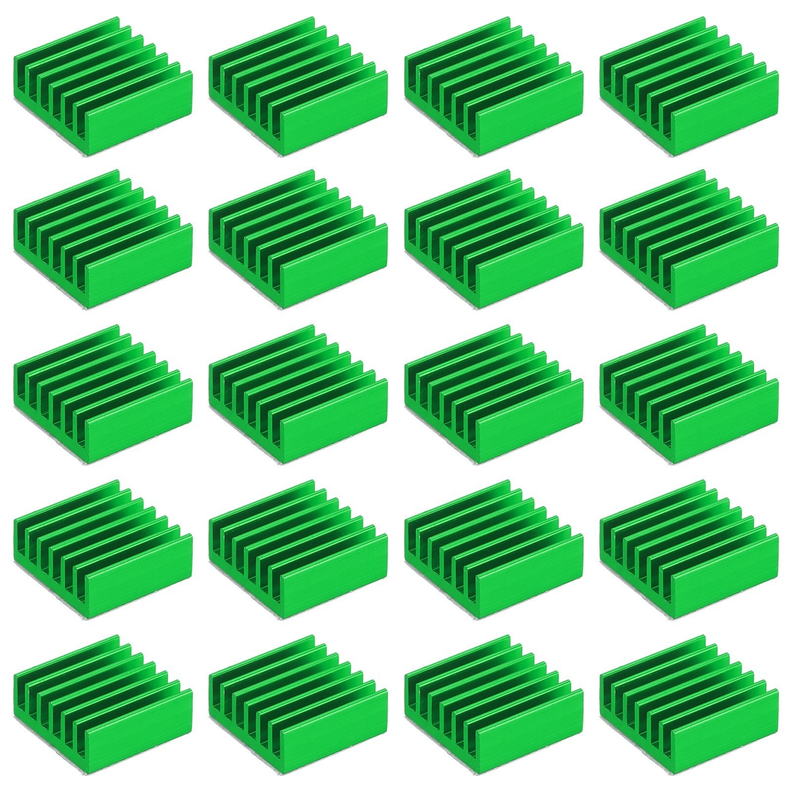 20 Pcs Heatsink 14x14x6mm Aluminum Heat Sink with Thermal Blue Sticker Green