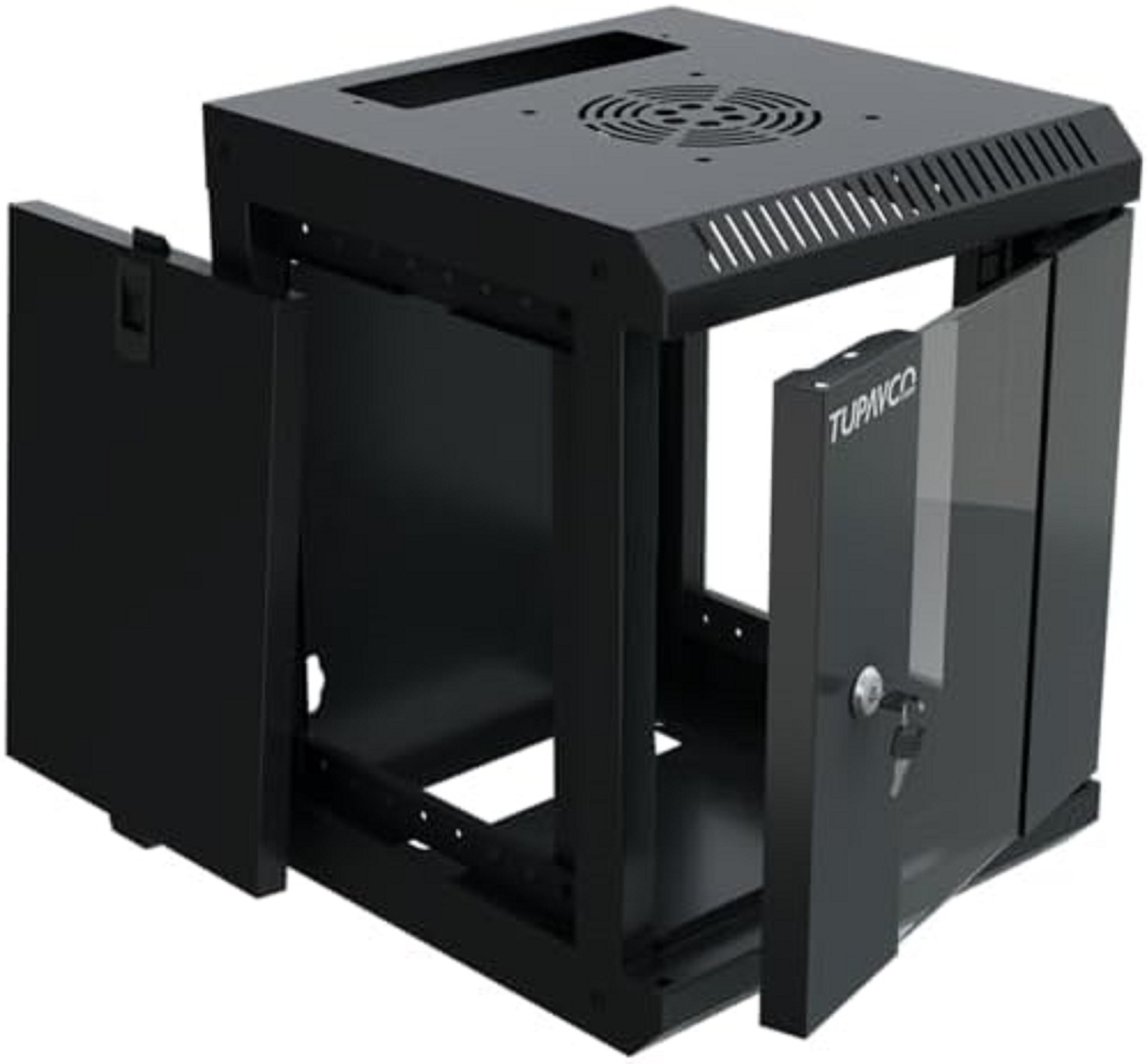 10 Inch Mini Network Rack Cabinet - 6U Vented W/Glass Door - 9 in Depth - Server