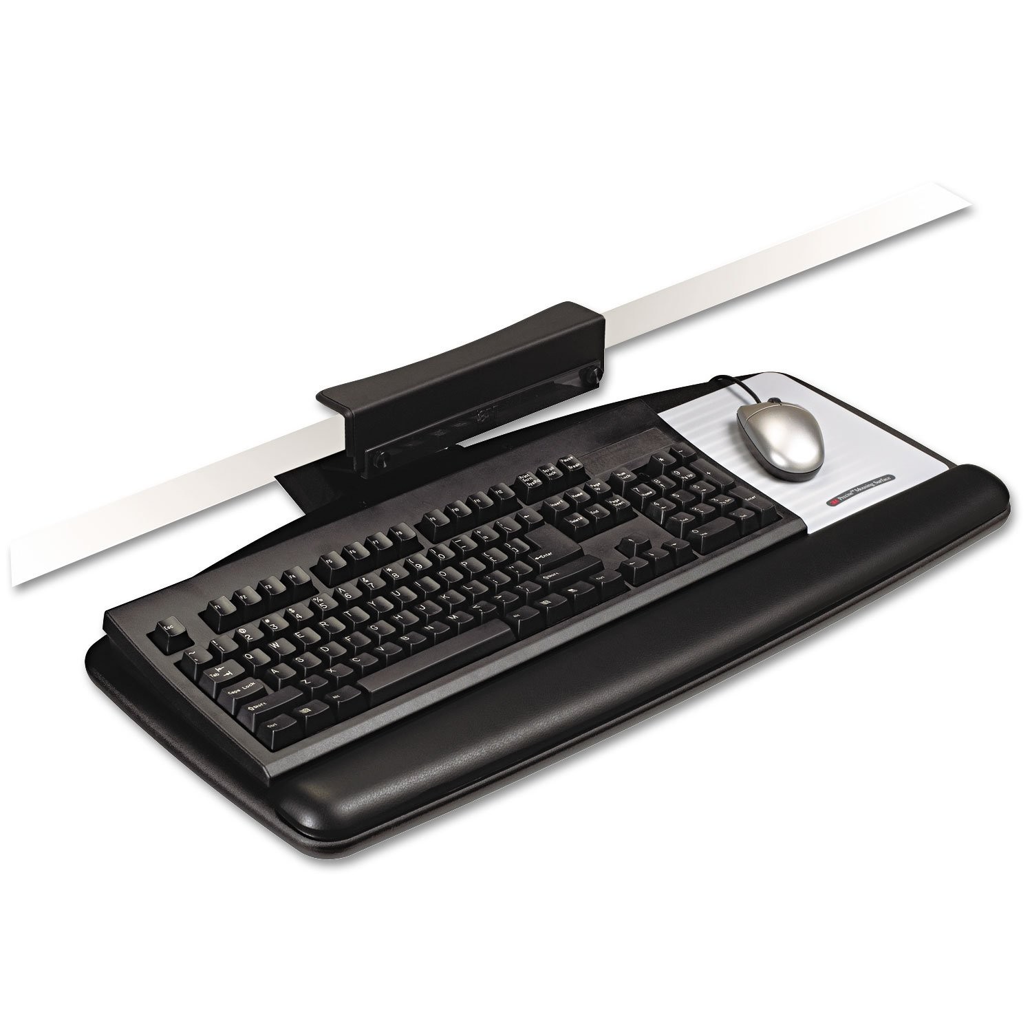 3M AKT65LE Adjustable Keyboard Tray With Gel Wrist Rest Mouse Pad Black - NEW