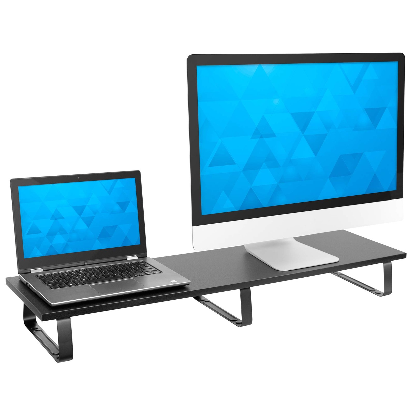 Mount-It 39" Extra Long Dual Monitor Stand Riser – Ergonomic Desk black