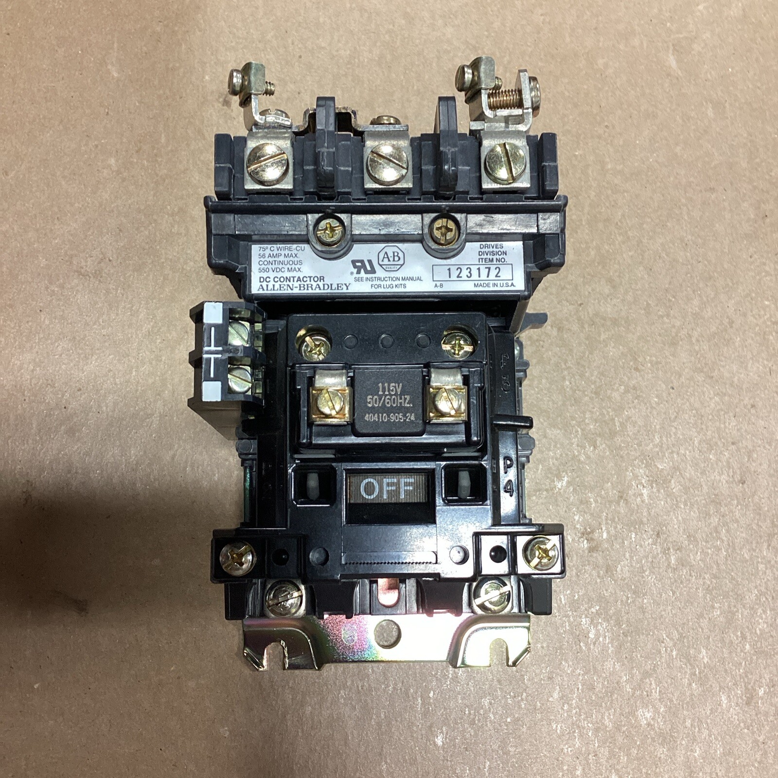 NEW Allen Bradley 123172 DC Contactor 115V 50/60Hz