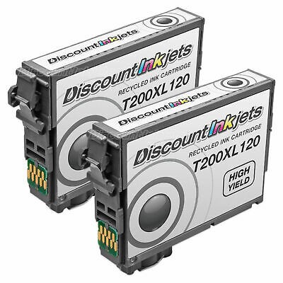 2PK Back High Yield Ink Cartridge for Epson 200XL T200XL120 for WF-2520 WF-2530
