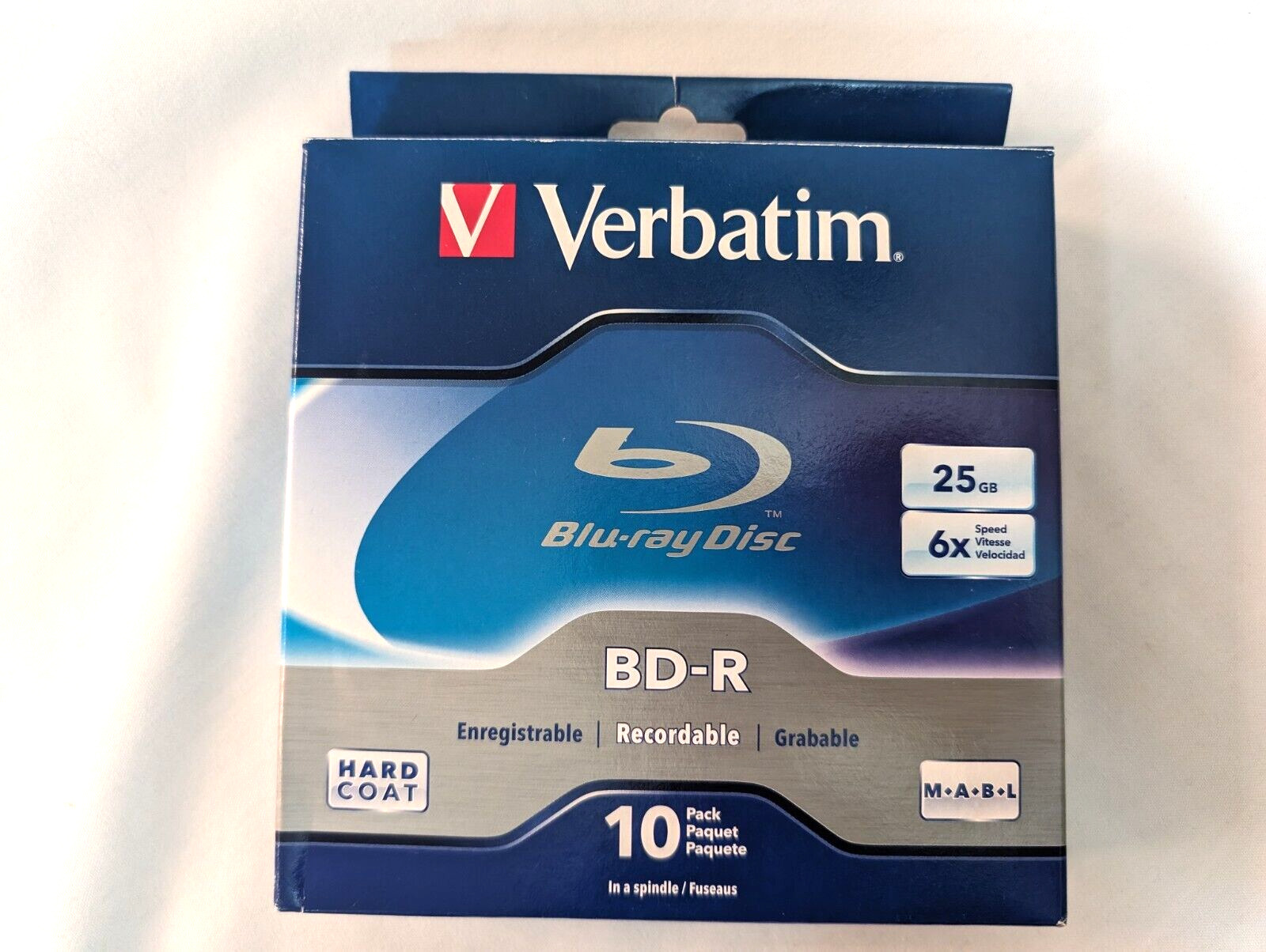 Verbatim Corporation 97238 10Pk Bd-R 25Gb 6X Spindle Box Blu-Ray Recordable New
