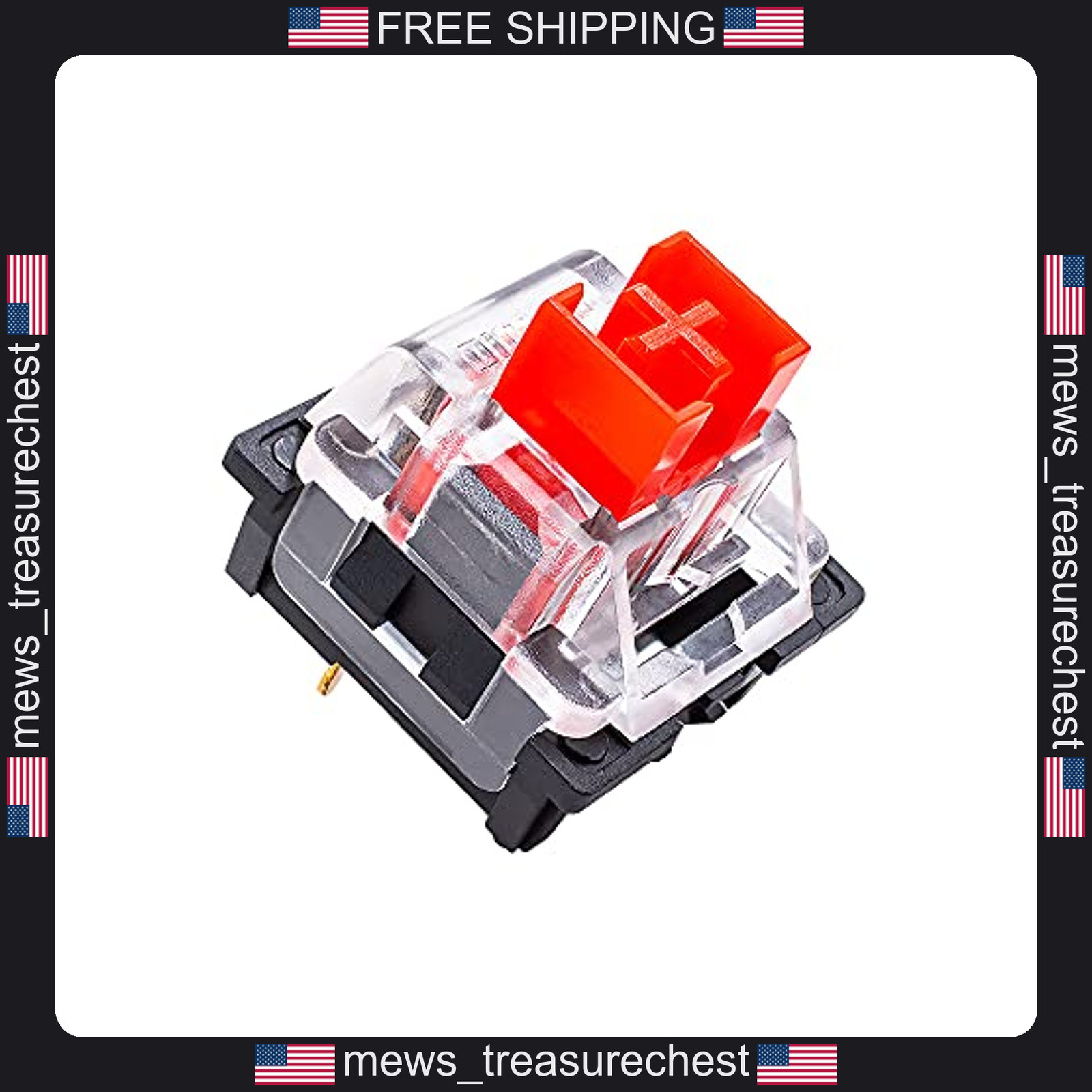 OUTEMU Red Linear Switches 3-pin 45g for Mechanical Keyboard Pack of 32