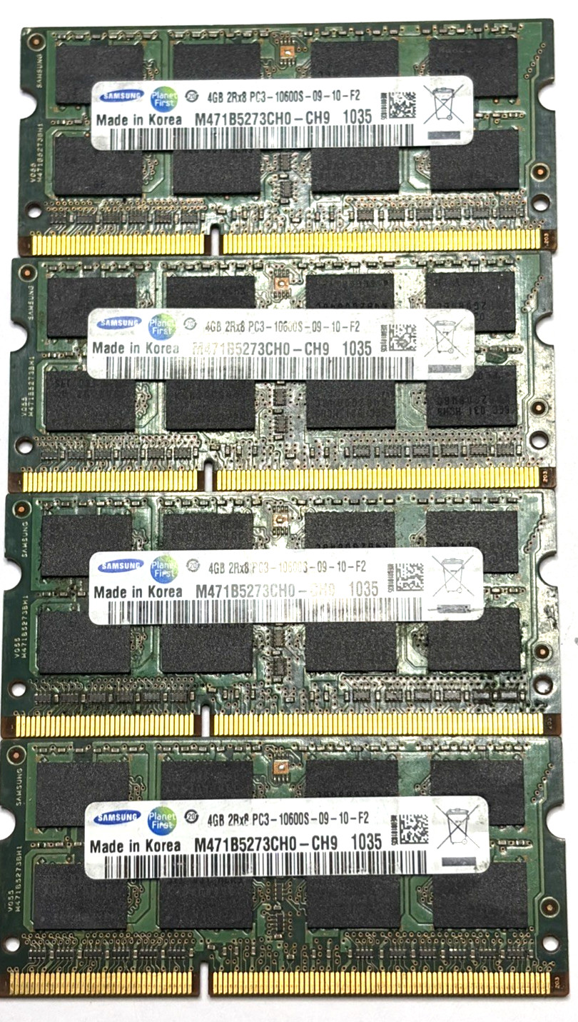✅ M471B5273CH0-CH9 ✅ 16GB (4x4GB) DDR3-1333 SO-DIMM Kit Working/Tested