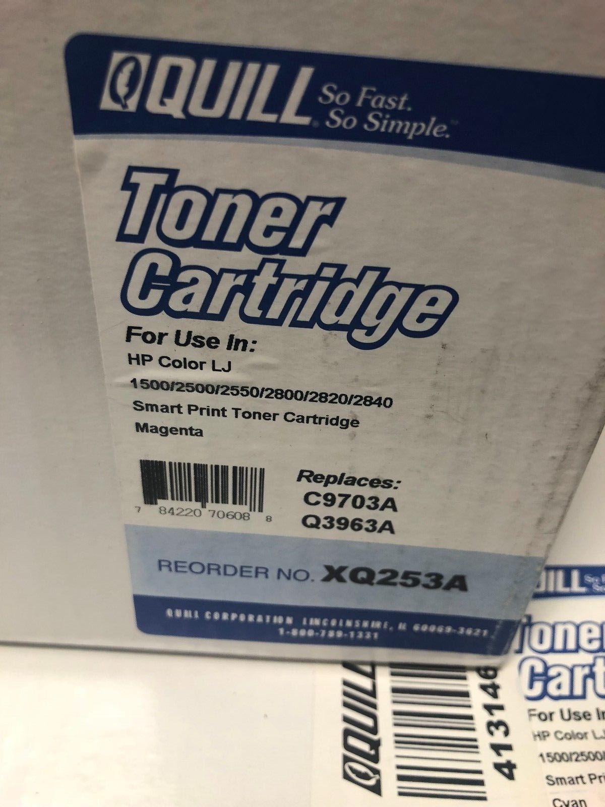 One Sealed Quill  XQ253A Magenta Laser Toner Cartridge replaces HP C9703A Q3963A