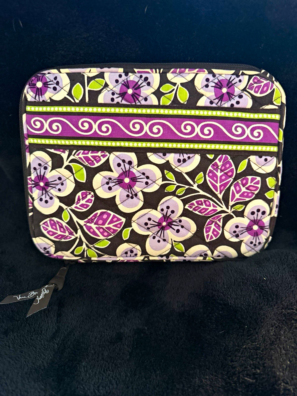 Vera Bradley “Plum Petals” Ret. Padded Zipper Mini Laptop/Tablet Case Sleeve EUC