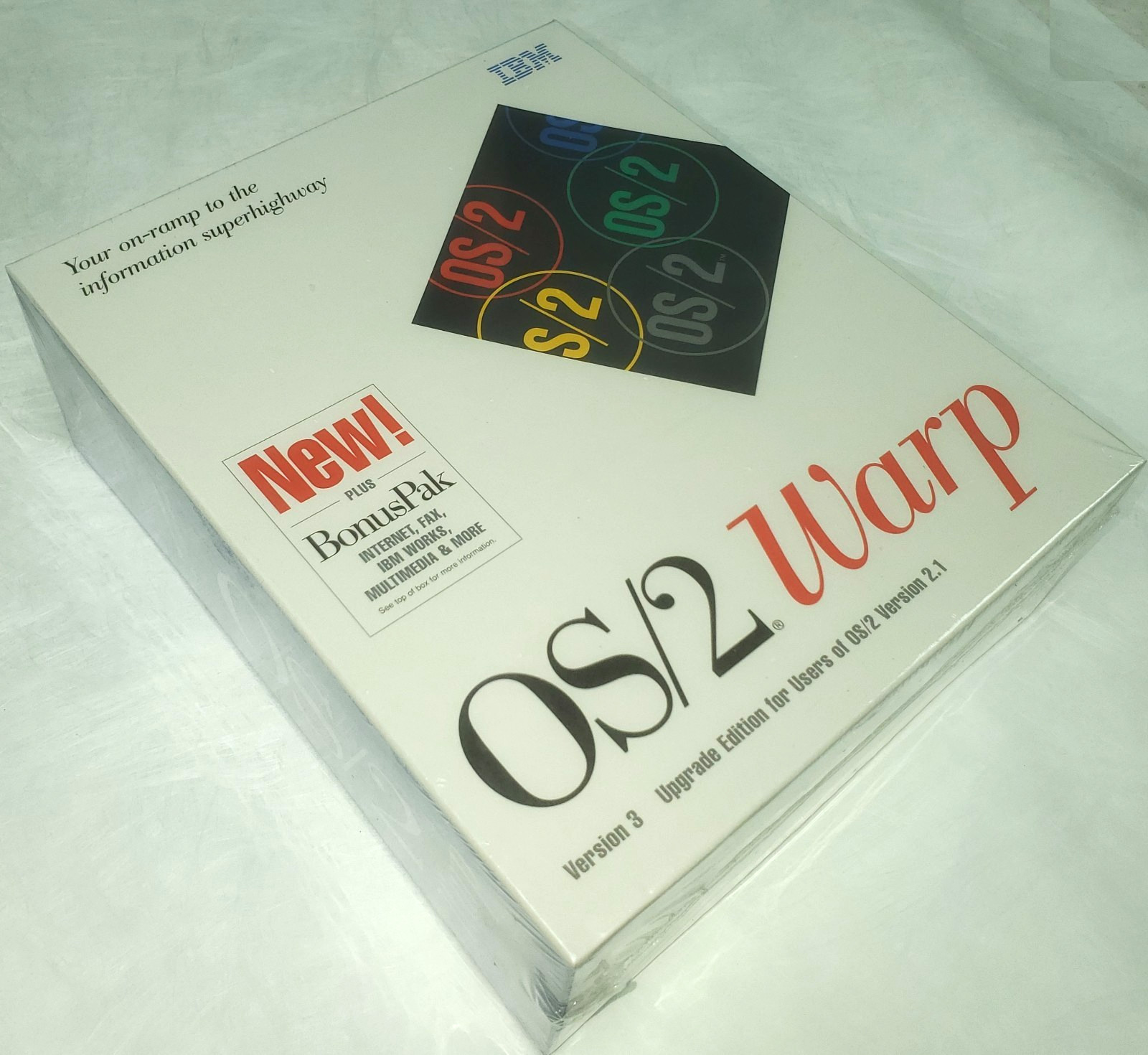 IBM OS/2 Warp 3.0, Upgrade from 2.1, 3.5 inch diskettes, factory sealed