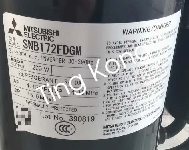 1Pcs Mitsubishi compressor SNB130FGCMC new via FedEx or DHL