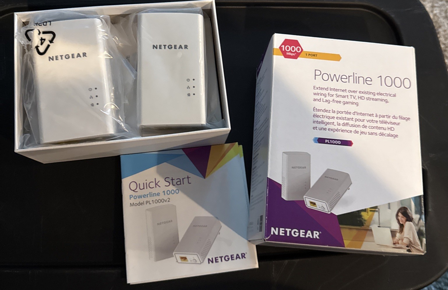 NETGEAR PL 1000 Two Adapters, Two Cables