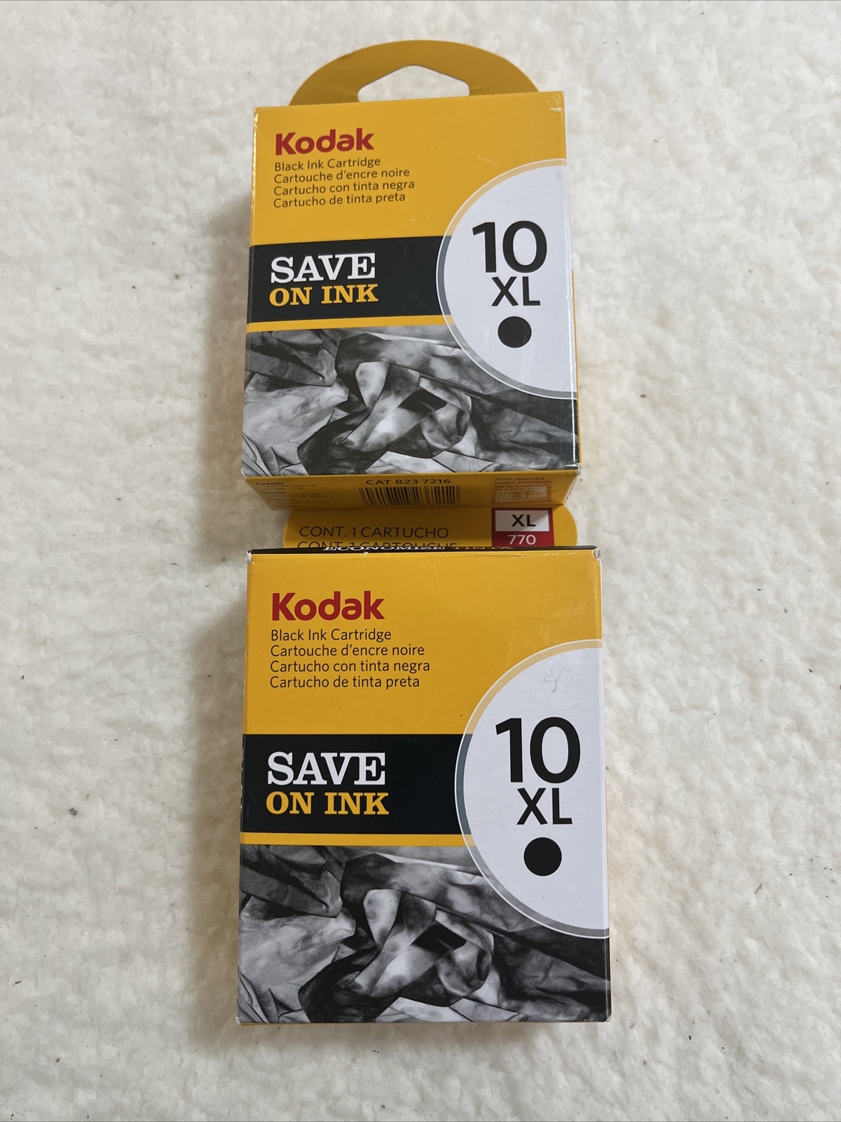 Lot Of 2 Genuine Kodak 10 XL Black Printer Ink Cartridge CAT 8237216 NEW SEALED