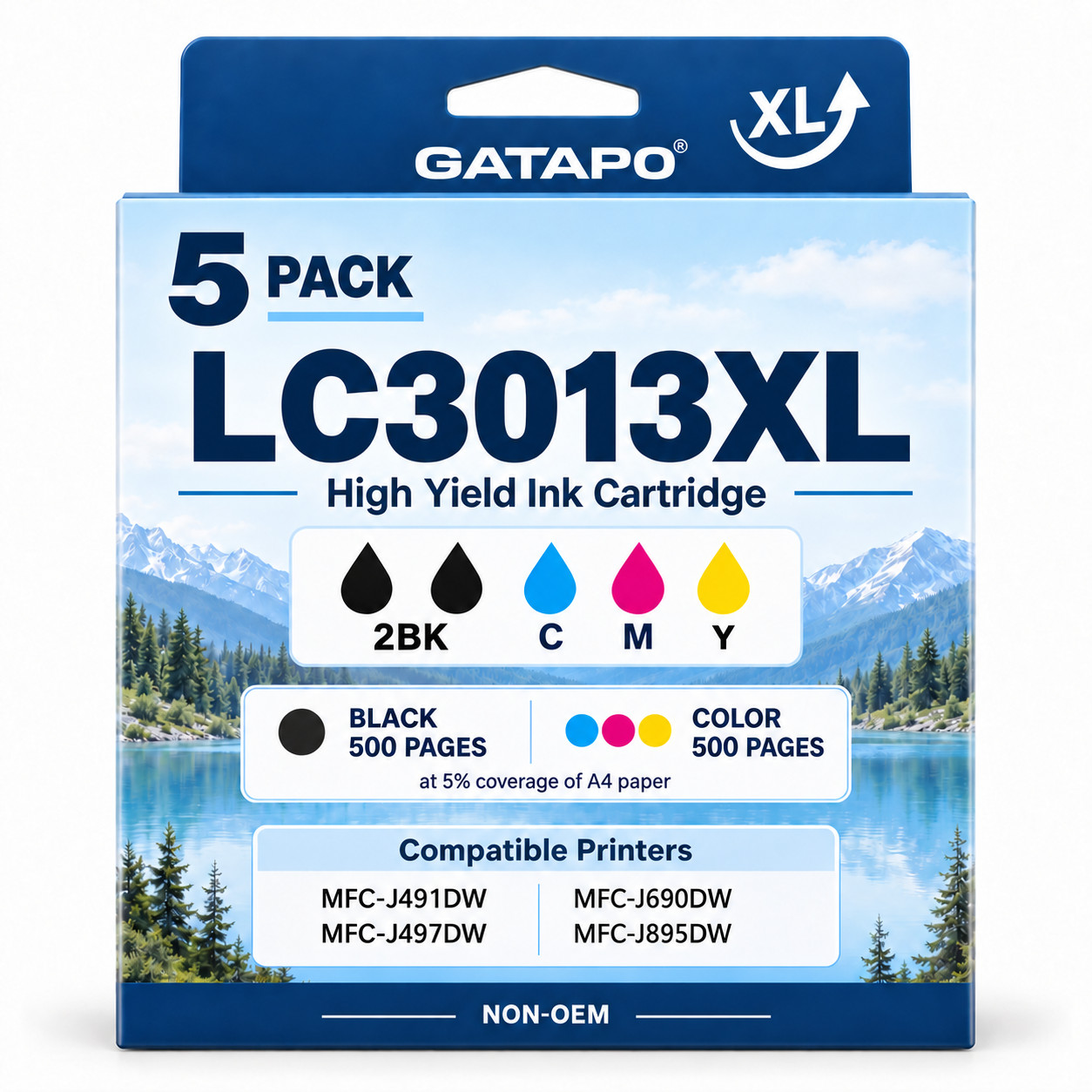 LC3013XL 5PK Compatible 2BK/C/M/Y Ink fit for MFC-J491DW J497DW J690DW J895DW