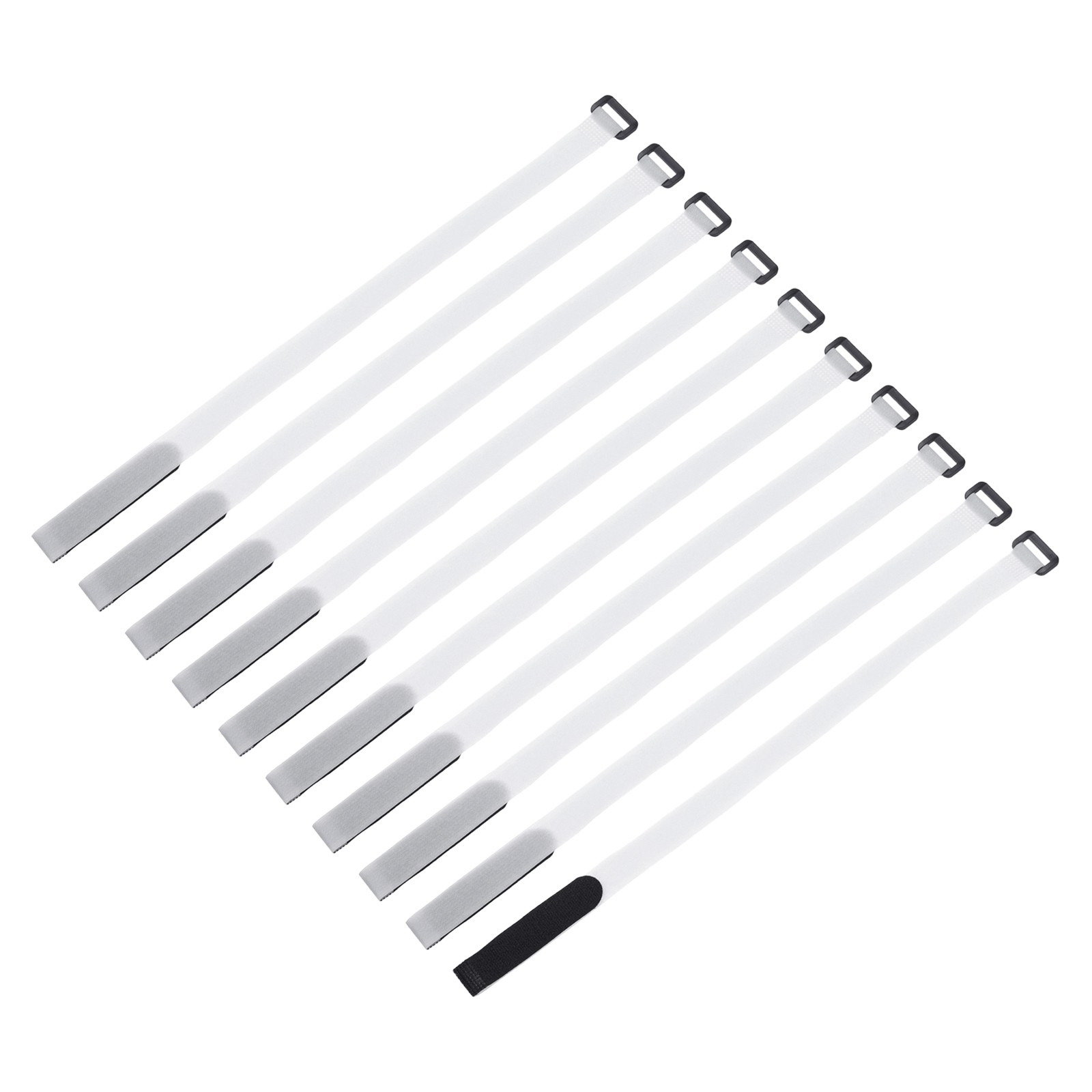 10Pcs Battery Tie Down Straps, 0.8x20" White Nylon Hold Loop Strap
