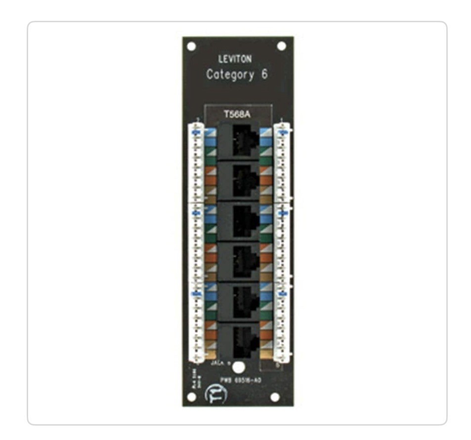 Leviton Structured Media 1x6 Cat6 Board, 47611-C6, LOT OF 4