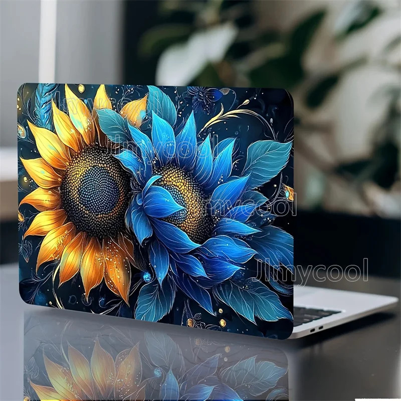 2PCS Sunflower Flower Pattern Vinyl Laptop Skin Stickers Self Adhesive 