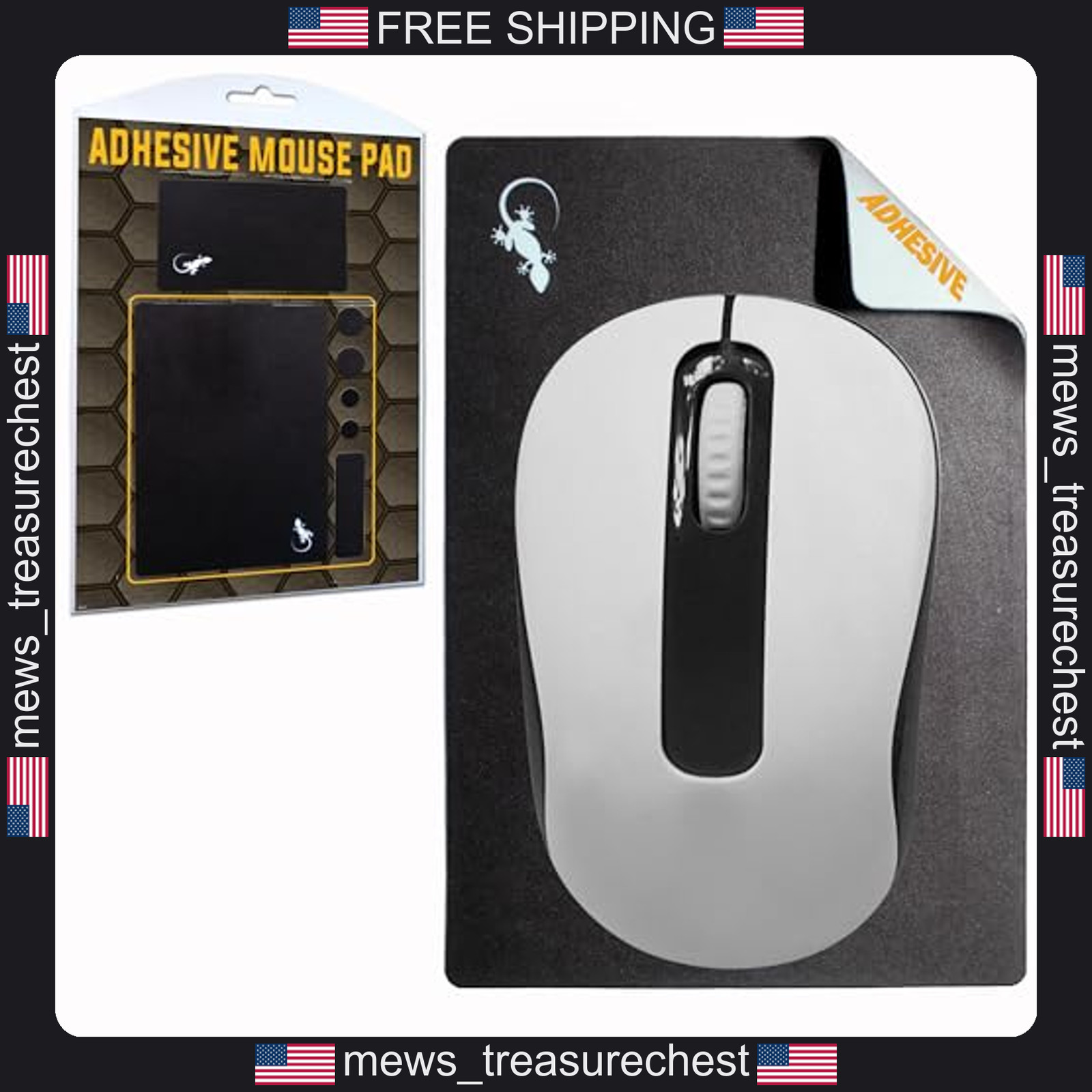 Adhesive Microfiber Mouse Pad with Webcam Cover and Screen Cleaner