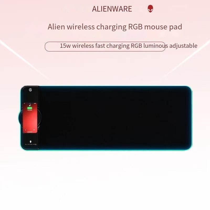 For ALIENWARE LED RGB Mouse Pad Keyboard 15W Qi Wireless Phone Charging Desk