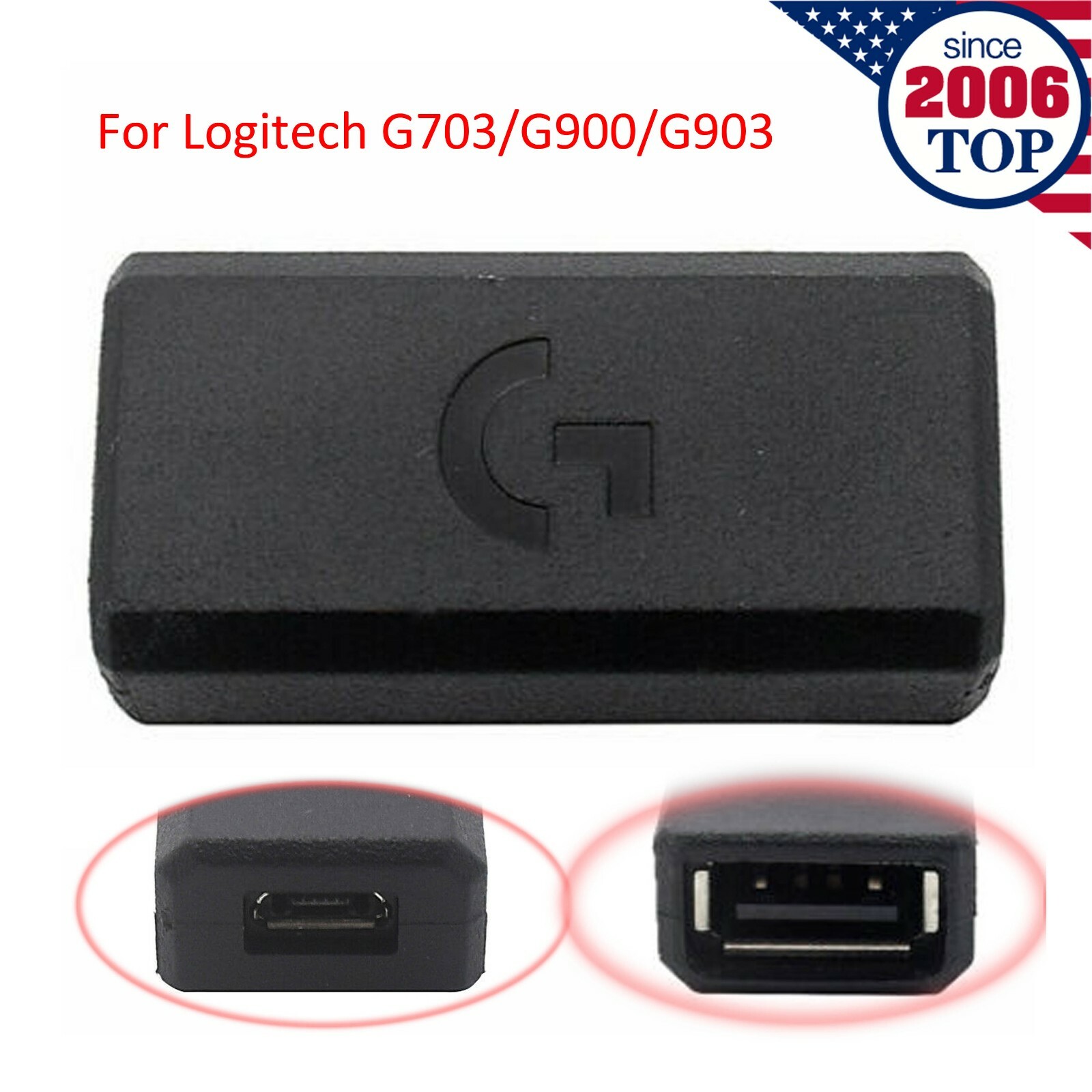 Micro-USB to USB Extension Port Adapter for Logitech G703 G903 G900 Gaming Mouse