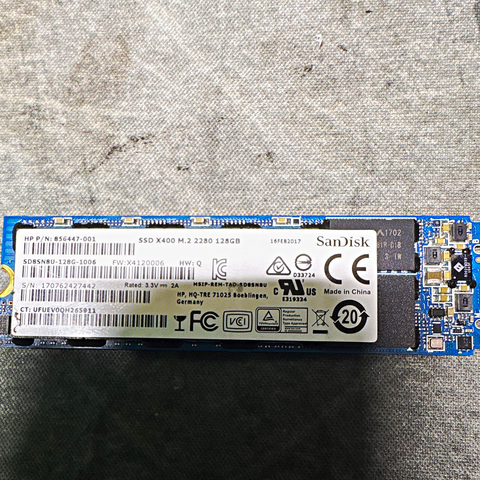 SanDisk X400 128GB M.2 2280 Internal SSD Sd8sn8u128G-1006 856447-001