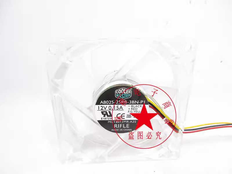 1PC Cooler Master A8025-25RB-3BN-P1 12V 0.15A 8025 8CM 3-wire cooling fan