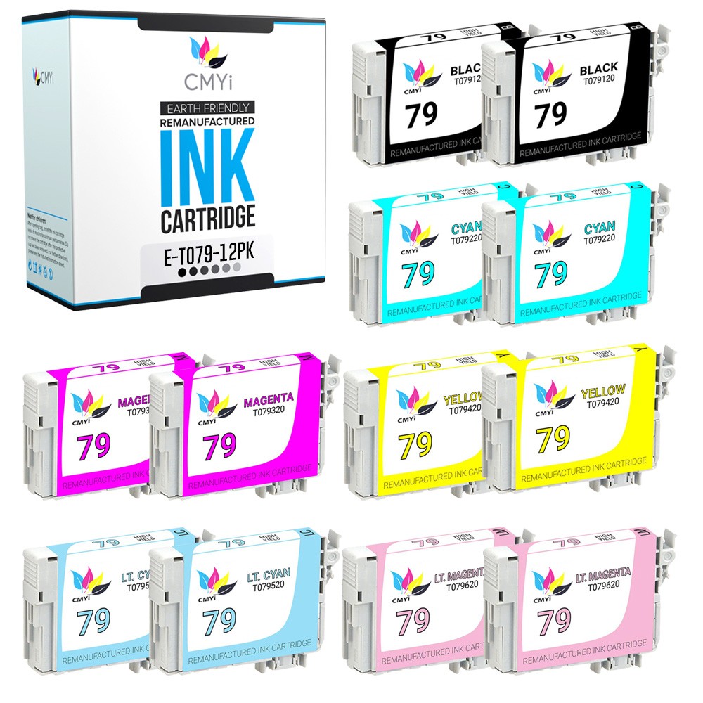 CMYi 12-PK Replacement Epson 79 Multipack Ink for Artisan 1430 Stylus 1400 1500W