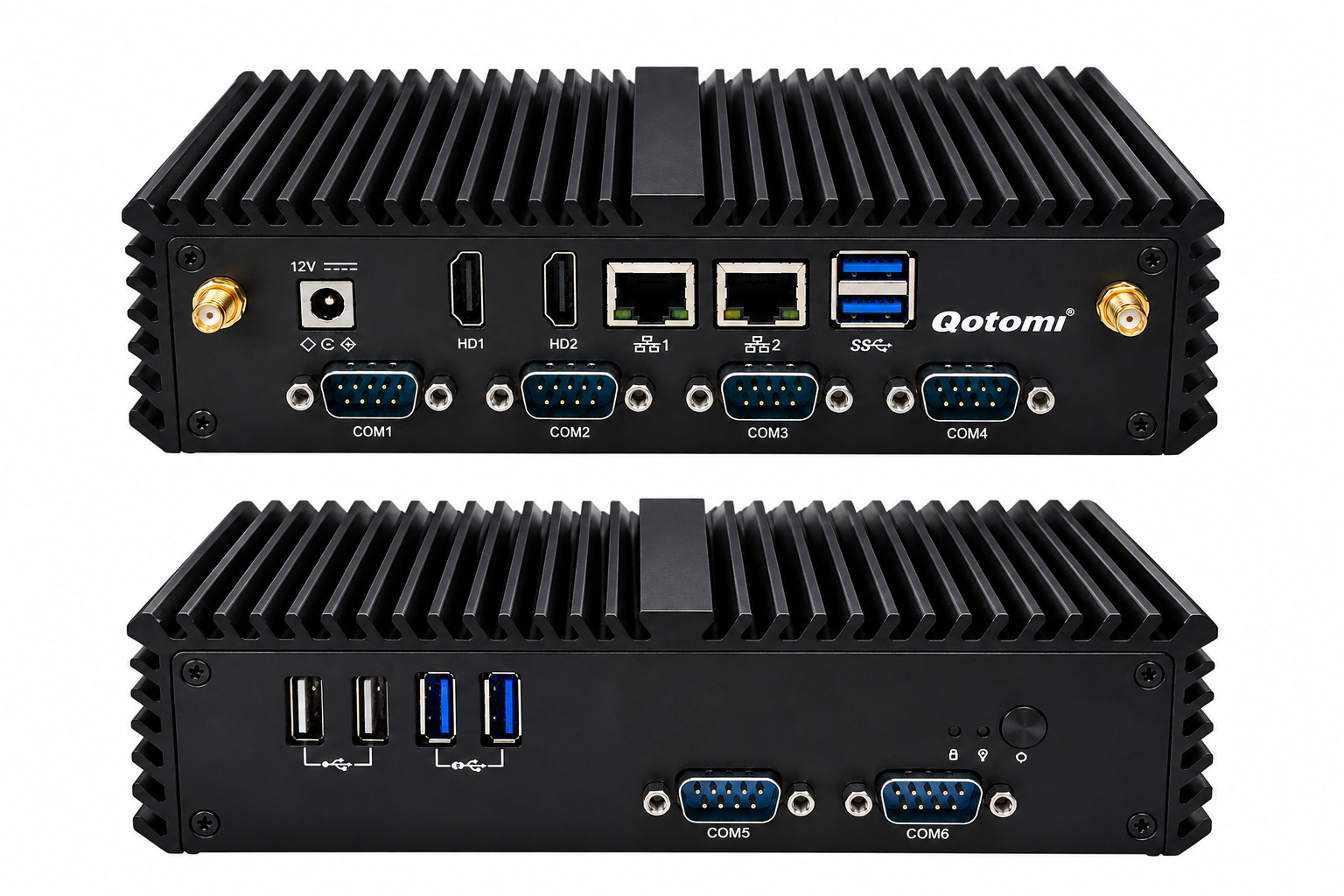 Qotom Q305p 3205u Mini PC COM Serial Port IPC POS Computer RS-232 8GB 128GB SSD