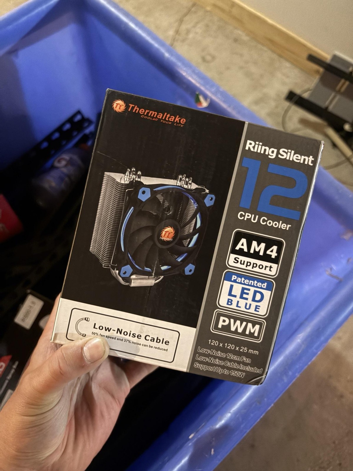 Thermaltake Riing Silent 12 CPU Cooler 120mm Blue LED AM4 LGA115x Intel PWM