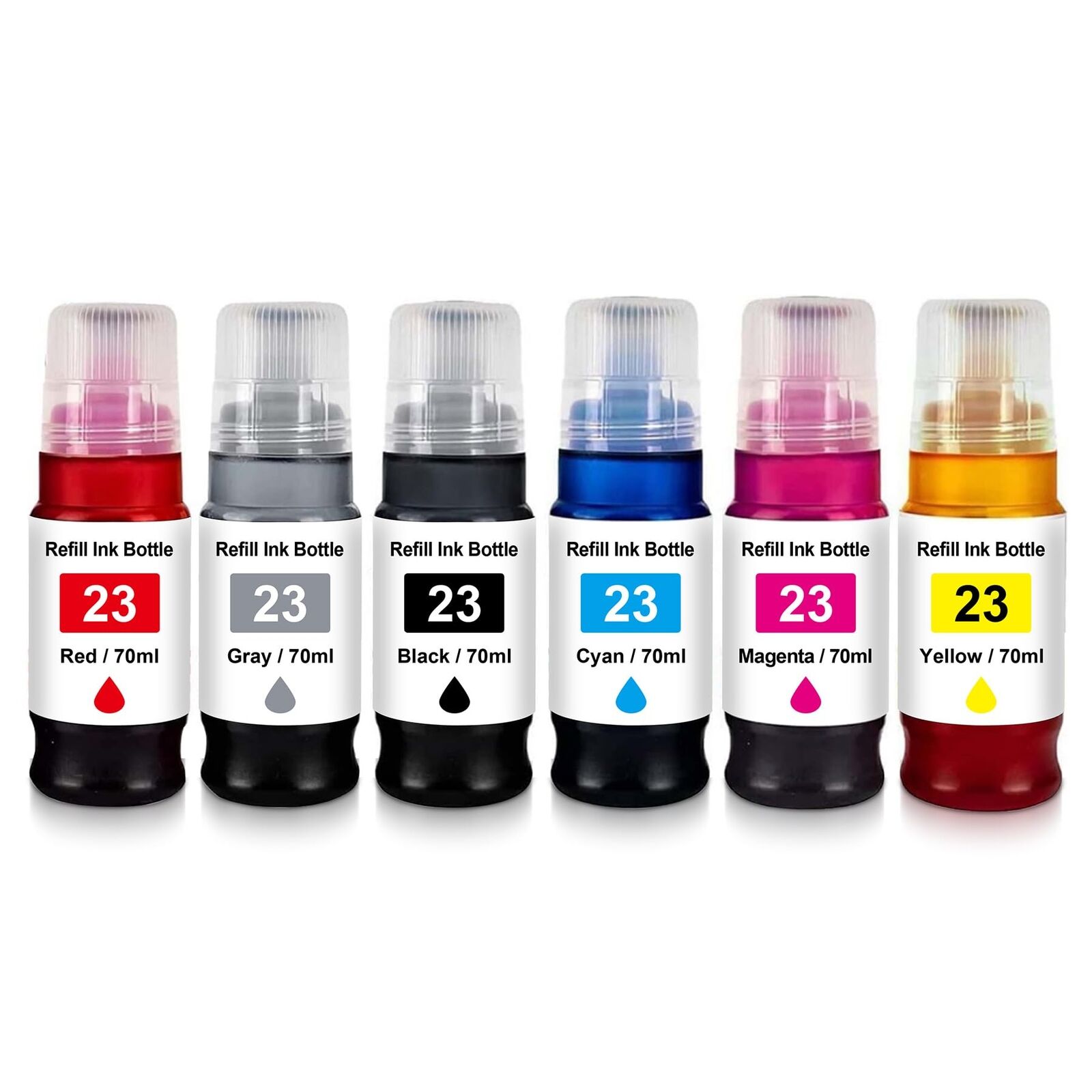 GI23 Ink Bottle Replacement for Canon GI-23 Refill Compatible Pixma G620 6 Pack