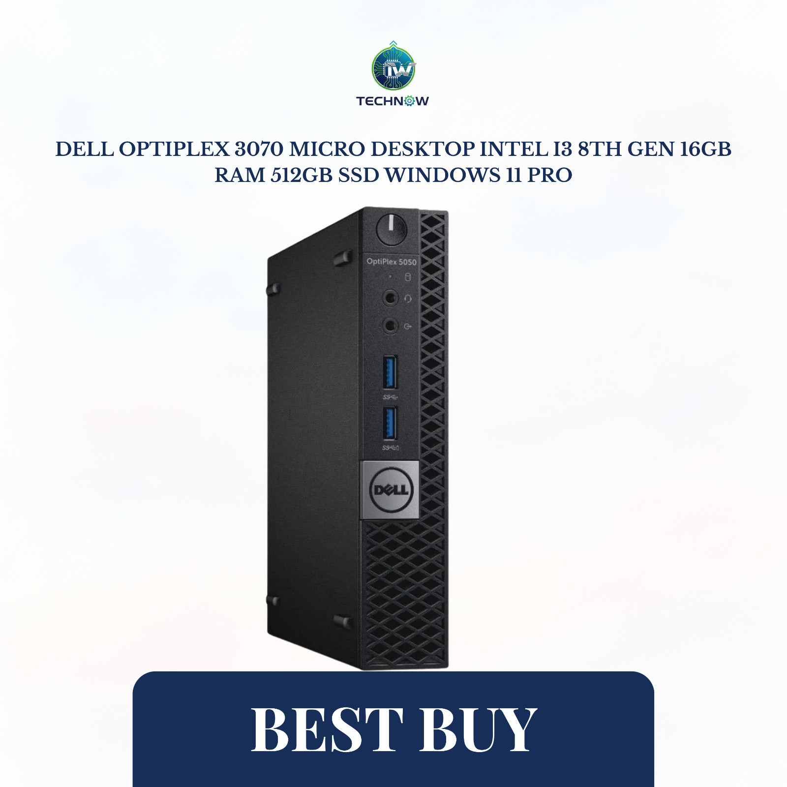 Dell OptiPlex 3070 Micro Desktop Intel i3 8th Gen 16GB RAM 512GB SSD Windows 11
