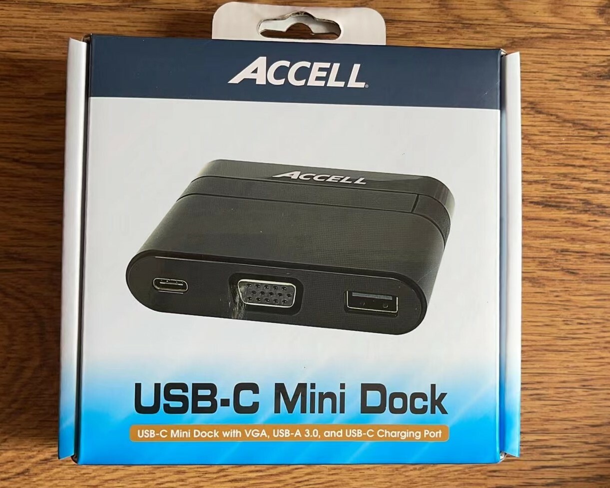 Accell USB-C Mini Dock VGA USB-A 3.0 U205B-001B