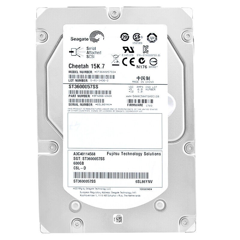 Fujitsu ST3600057SS 600GB 15000RPM SAS 3.5" Internal Hard Drive A3C40114568