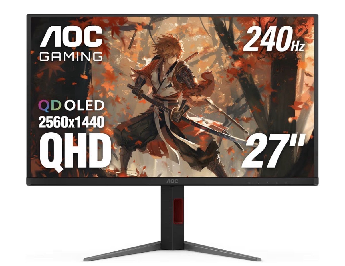 AOC Q27G4ZD 27" QD OLED Gaming Monitor, QHD 2560 x 1440, 240Hz 0.03ms, HDMI 2.0