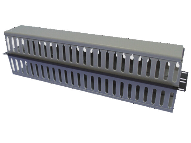 2U 19" Double-Sided Rack Mount Horizontal Cable Manager Finger Duct Panel