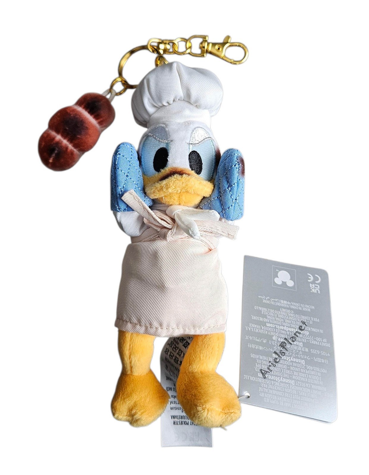 2026 Disney Parks Donald Duck Plush Keychain Bag Charm, Mickey's Bakery