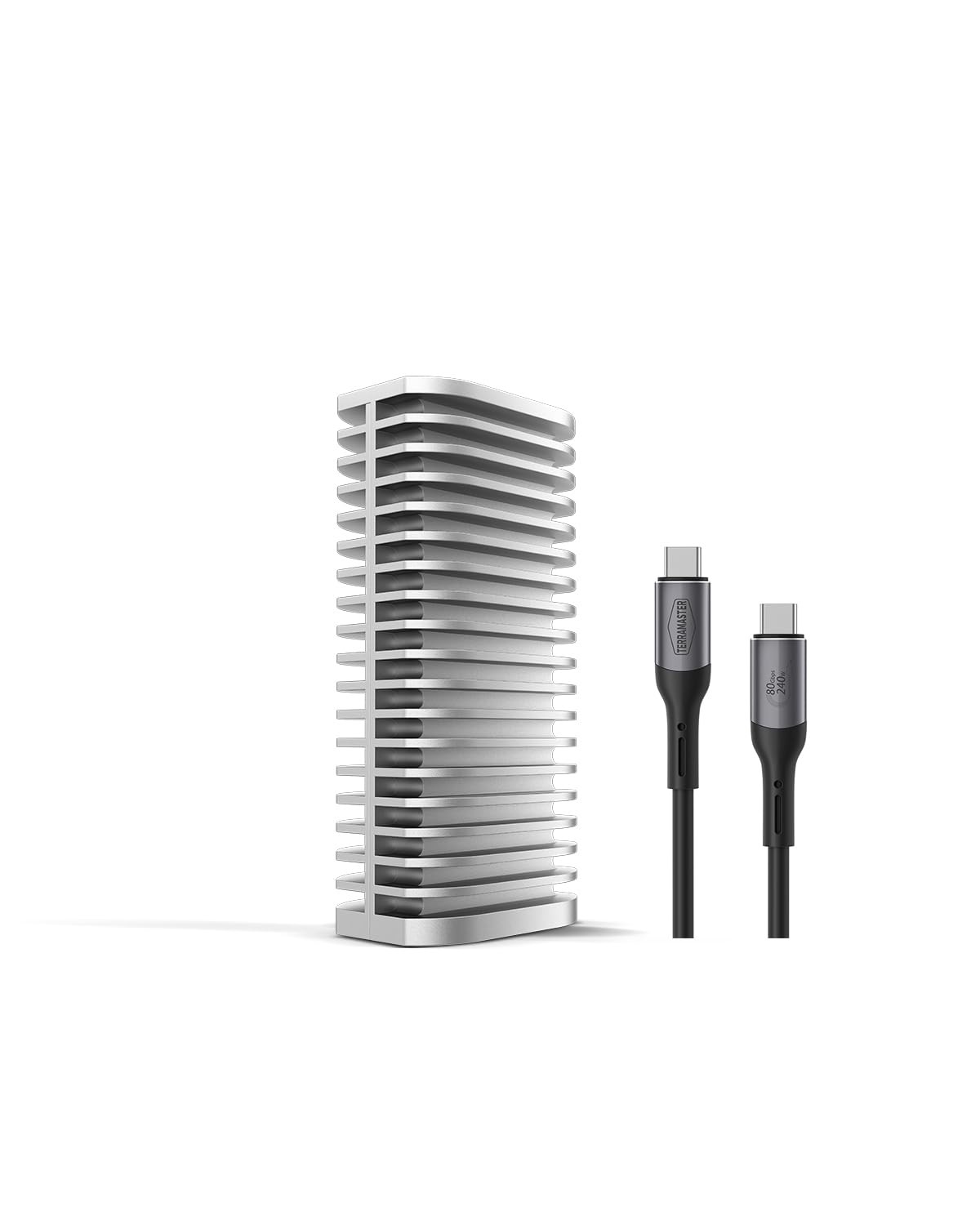 TERRAMASTER D1 SSD Pro 80Gbps M.2 NVMe Enclosure, up to 7061MB/s, Silver