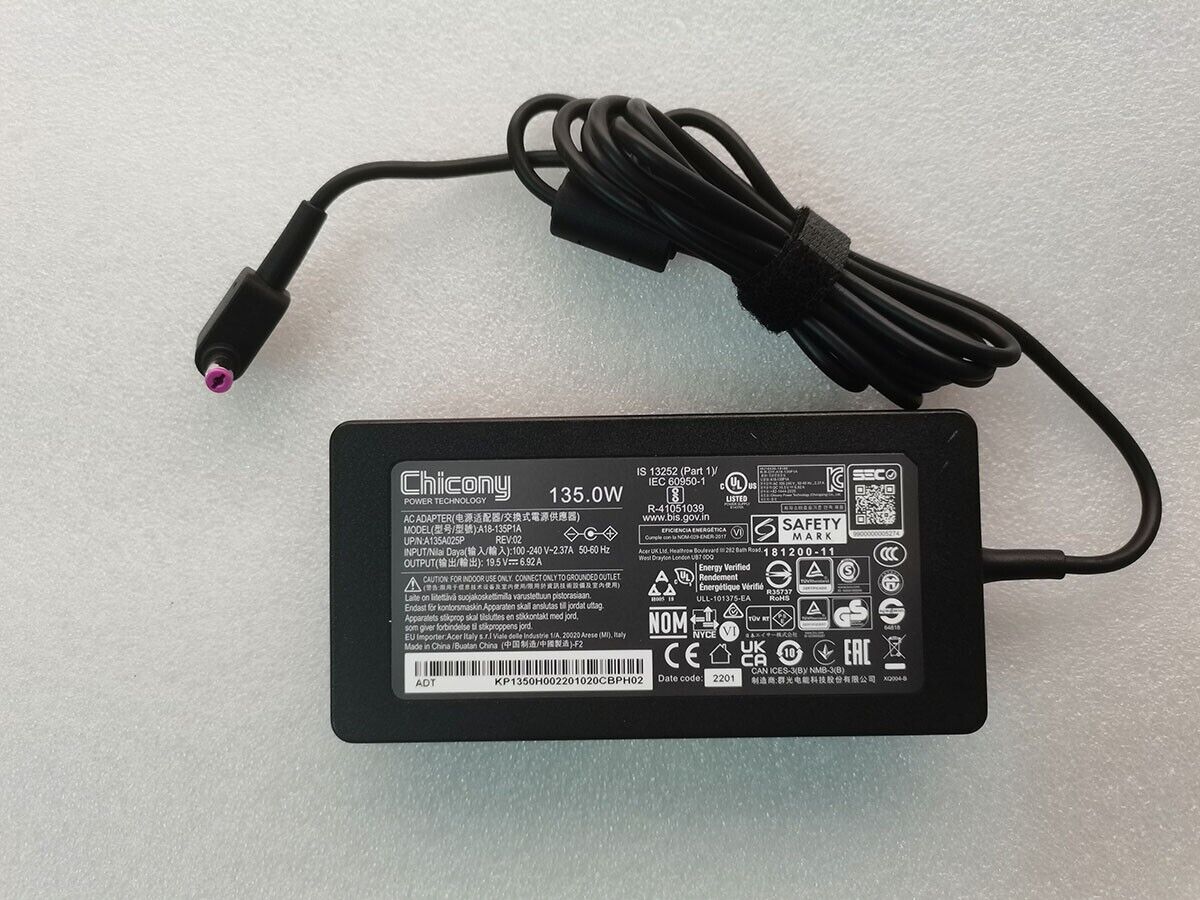 19.5V 6.92A 135W Original A18-135P1A For Acer Aspire 7 A715-42G-R0VS AC Adapter