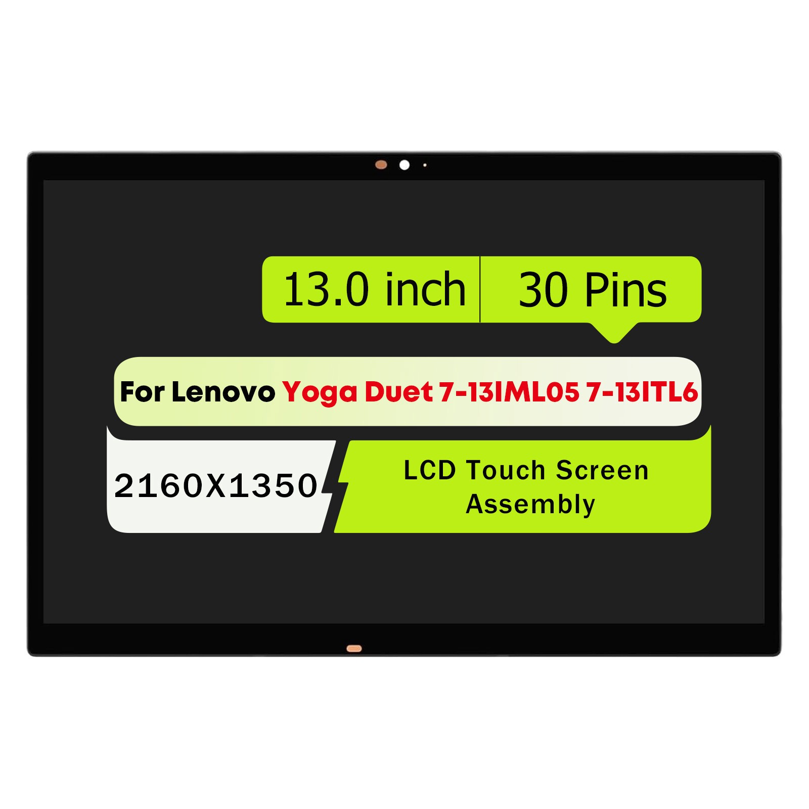 5D10S39703 For Lenovo Yoga Duet 7-13IML05 7-13ITL6 LCD Touch Screen Replacement
