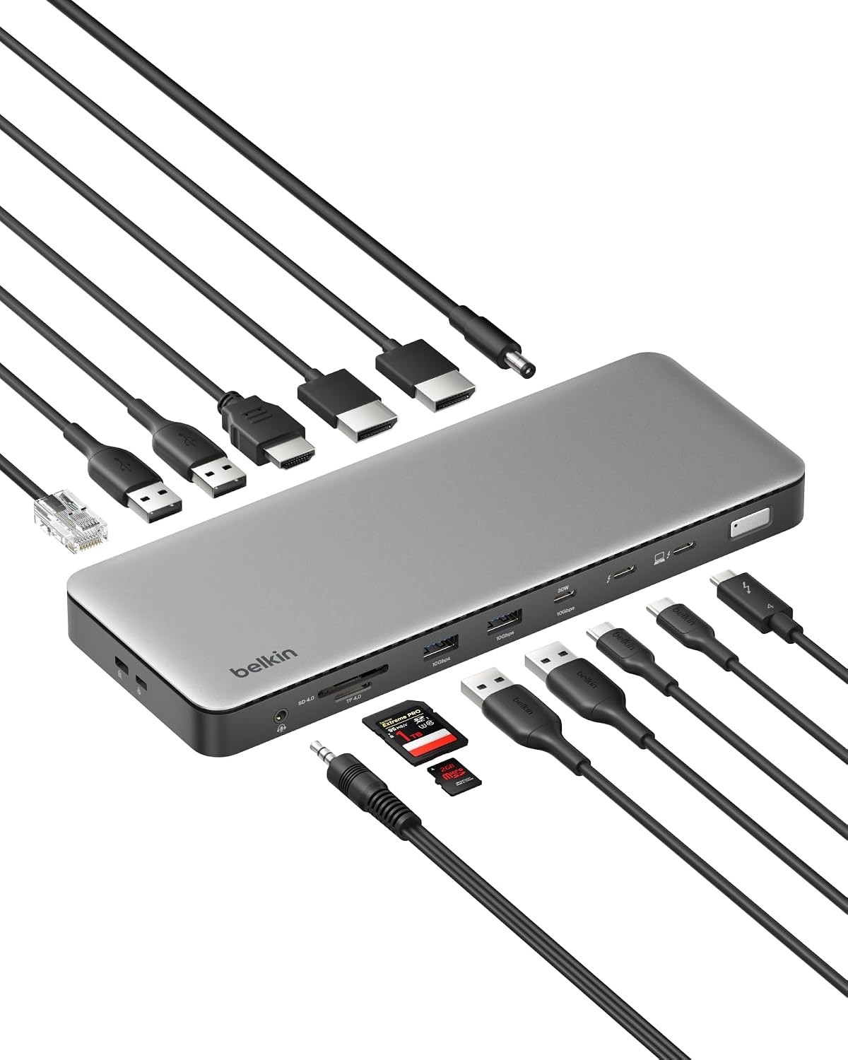 Belkin Connect Thunderbolt 4 Dock 14-in-1 Docking Station w/ 2.5GbE USB-C HDMI